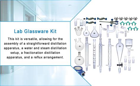 ISKO® Borosilicate Glass Advanced Organic Chemistry Lab Glassware Kit ...