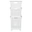 3-Piece White Stackable Storage Basket with Wheels