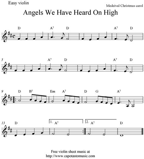 Angels We Have Heard On High Sheet Music For Violin