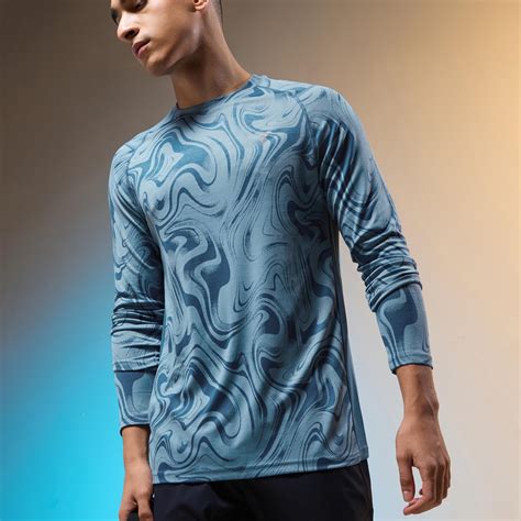 Men Jacquard Slim Fit Round Neck T-shirt with DOUBLE COOL