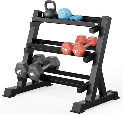 YOLEO 1100LBS Dumbbell Rack- Adjustable 3 Tier Weight Rack for Home Gym ...
