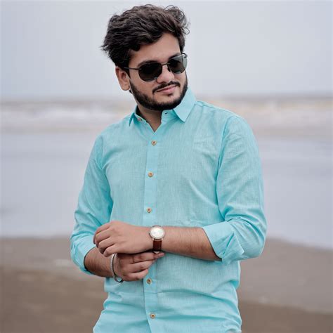 Men Turquoise Linen Shirt | Cool Beachwear Style – Linen Wear