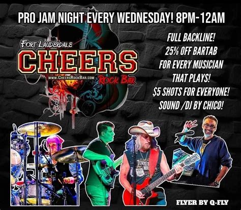 Pro Jam Wednesdays @ Cheers FtL, Cheers Food & Spirits, Pompano Beach ...