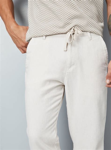 Buy Men Solid Straight Linen Chinos Online at just Rs. 1699.0 ...