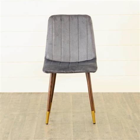 Buy Noir Novelty Set of 2 Velvet Dining Chairs - Grey from Home Centre ...