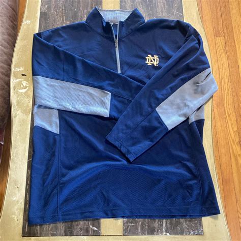 Vintage Notre Dame Quarter Zip Sweatshirt Men’s XL... | Depop