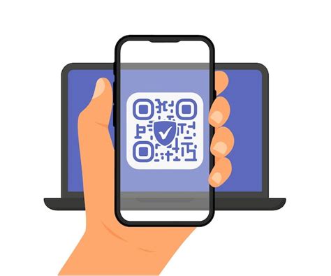 QR-code Hand met een telefoon en het scannen van QR-code op ...