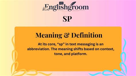 SP Meaning in Text What It Really Means and How People Use It 💬