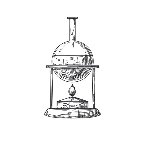 Croquis d'un objet de laboratoire chimique Flacons pharmaceutiques ...