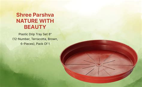 Shree Parshva Plastic Drip Tray Set 8" (12-Number, Terracotta, Brown, 6 ...