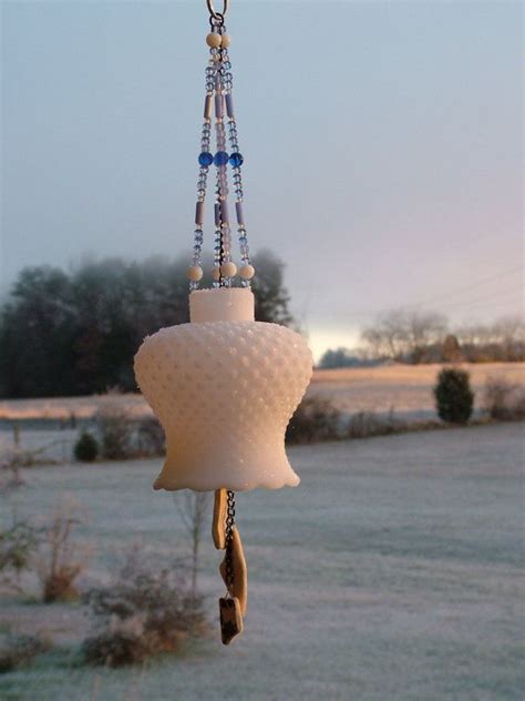 Milk Glass Lamp Shade Wind Chime by MyEnjoyment on Etsy, $30.00 ...
