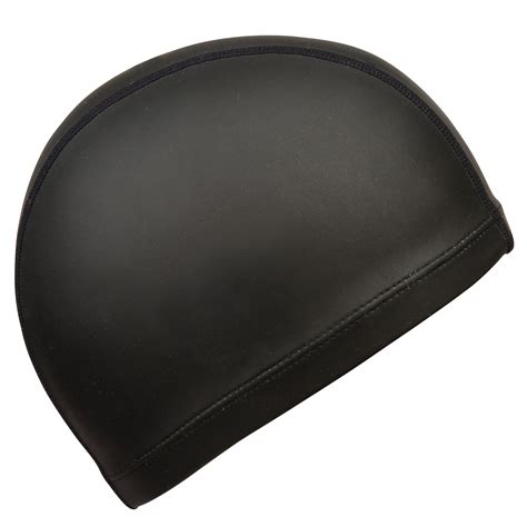 Buy Silicone Coated Mesh Swim Cap Plain Black Online At Decathlon.In