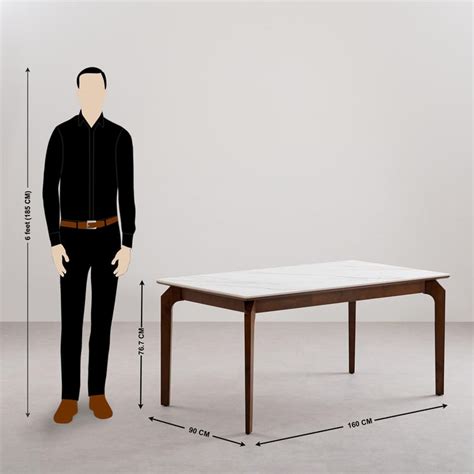 Buy Falcon Ceramic Top 6-Seater Dining Table - White from Home Centre ...