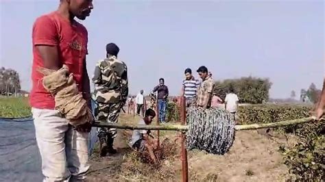 Villagers of coochbehar formed fencing with bsf assistance on indo ...