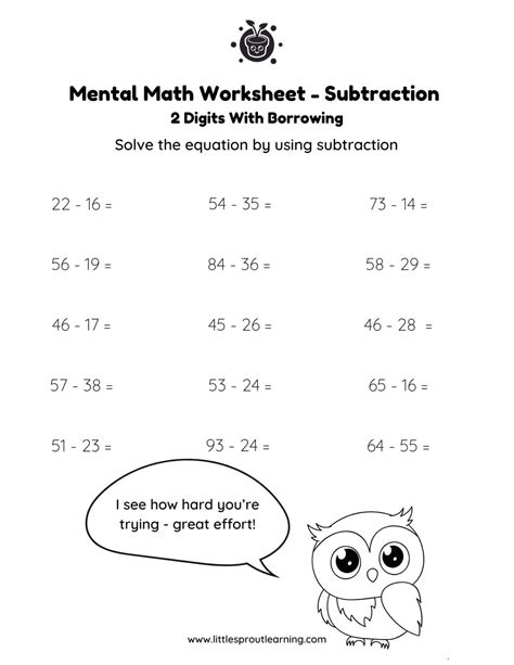 2 Digit Mental Math - Little Sprout Art + Learning Lab