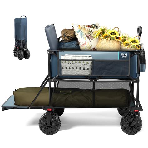 TIMBER RIDGE 400L Large Capacity Folding Double Decker Wagon, 54" Extra ...