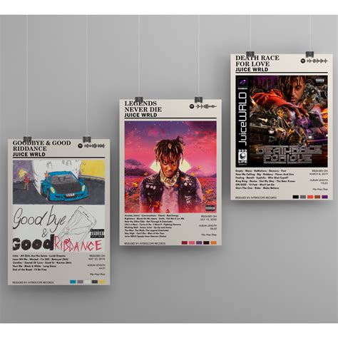Juice Wrld Album Poster Set Juice Wrld Album Cover Juice Wrld Wall Art ...