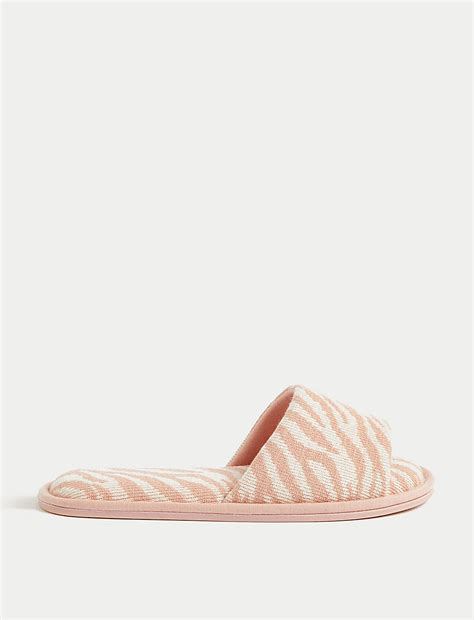 Buy Zebra Print Open Toe Mule Slippers at Marks & Spencer