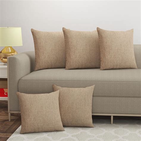 Buy Yellow Weaves Jute Texture Cushion Covers, 12 X 12 Inches, Beige ...