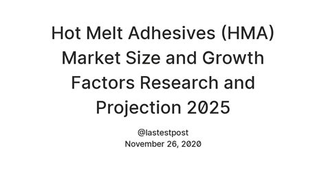 Hot Melt Adhesives (HMA) Market Size and Growth Factors Research and ...