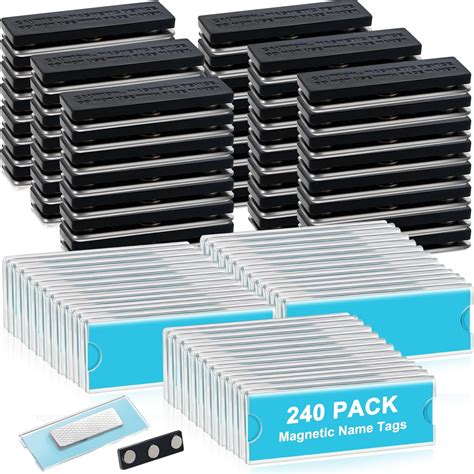 Amazon.com : 240 Pack Name Badge Magnets Kit Acrylic Magnetic Name Tag ...