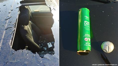 Dry shampoo explodes inside woman’s car, shattering sunroof and ...