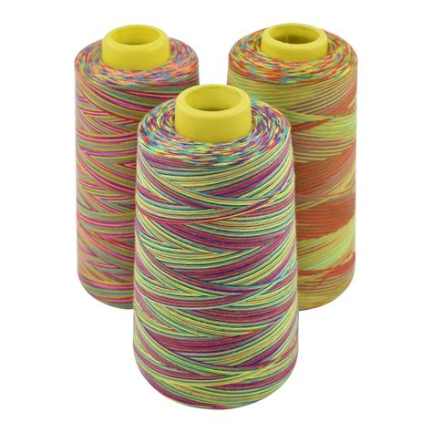 Rainbow Variegated Polyester Sewing Machine Thread - All-Purpose 3 ...