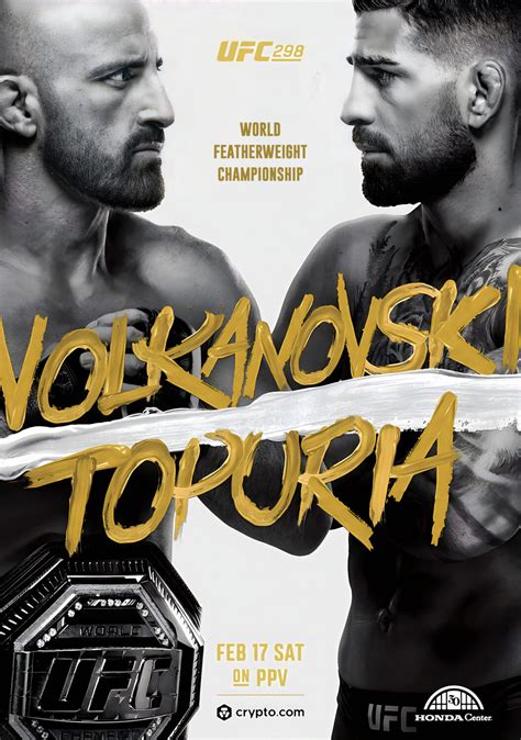 UFC 298 Alexander Volkanovski vs Ilia Topuria 2024 Fight Poster