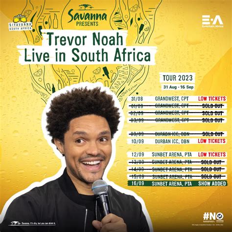 Africa Facts Zone on Twitter: "Trevor Noah's 2023 World Tour He has sold out 2 shows at 20,000 ...