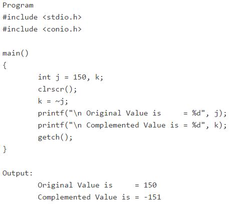 Image result for Bitwise Complement Operator