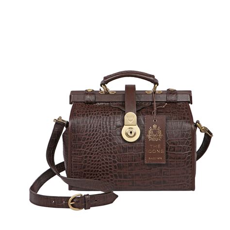 Buy Croco Leather Brown Grazia Crossbody Bag - Hidesign