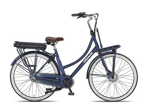Crown Venice E-bike Dames 28 inch 53cm Jeans Blauw 3v - Crownfietsen.nl