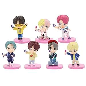 Buy RVM Toys Set of 7 Kpop BTS Tiny Tans Action Figure Set Or Cake ...