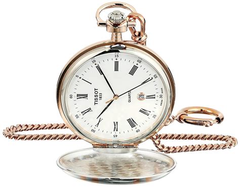 Tissotunisex Adult Savonnette Brass Pocket Watch Rose Gold And Silver ...
