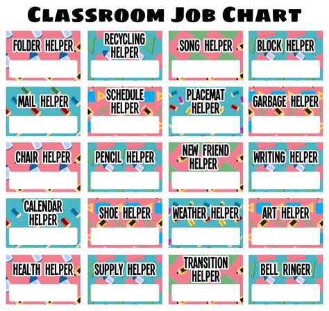 Job Chart Printables For Preschool - Printable Free Templates