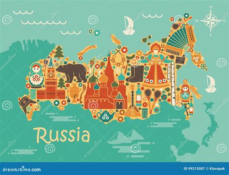 Russia Map Cartoon Vector | CartoonDealer.com #25631033