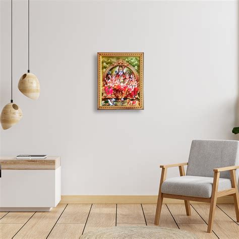 Buy Shiv Pariwar Photo Frame 10x12.5 Inch Shiva Parvati Ganesh Karthik ...