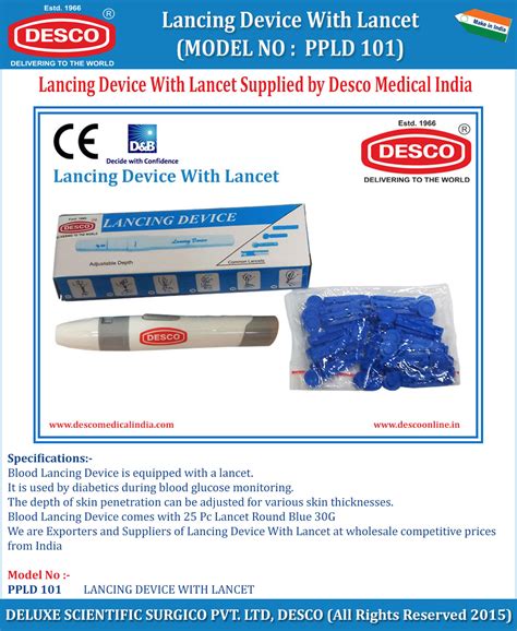 Lancing Device with Lancet | Manufacturer, Exporter & Supplier | DESCO