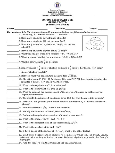 Grade 7 Basic Math 的图像结果