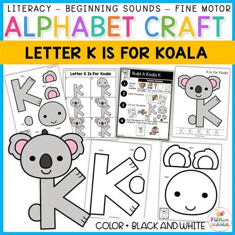 Letter K Craft - Koala - Fun with Mama Shop