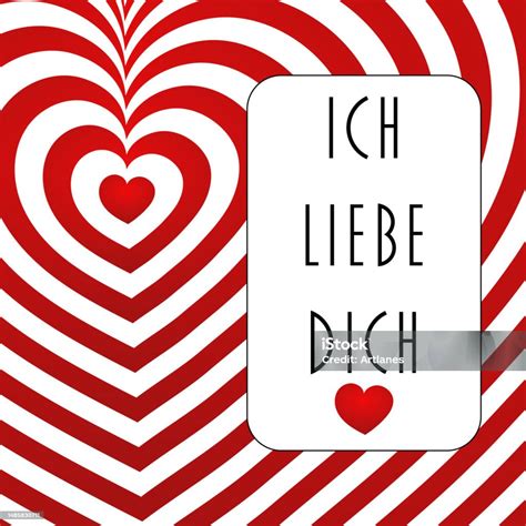 Ich Liebe Dich Text In German I Love You Love Message Card With Red And ...