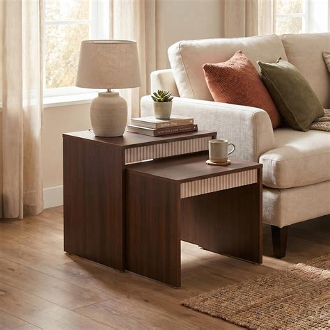 Rova Nest Table- Walnut – Nilkamal Homes