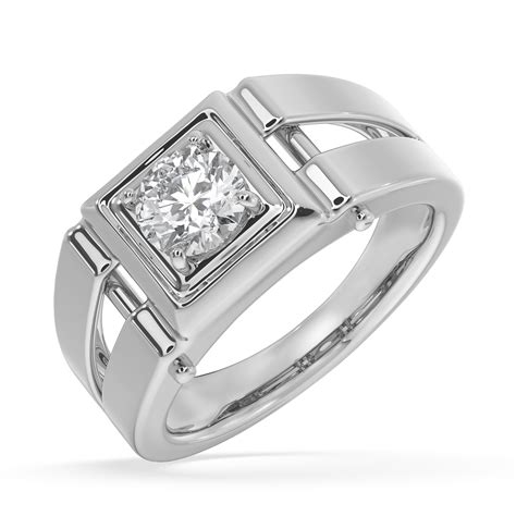 SY Men's Ring in Gold, Four Prong Solitaire Ring – SYNDIORA