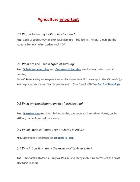 Agriculture notes 3 - Agriculture important Q Why is Indian agriculture ...