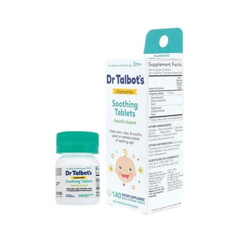 Dr. Talbot's Chamomile Soothing Tablets for Teething Infants, Herbal Supplement, 140 Count HSA ...
