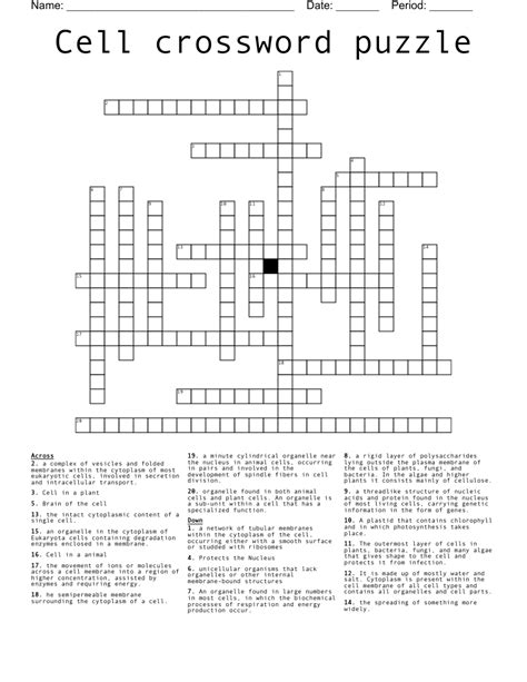 A Cell Crossword Puzzle - prntbl.concejomunicipaldechinu.gov.co