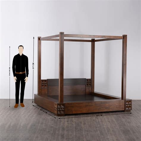 Buy Rio Geneva Queen Poster Bed - Brown from Home Centre at just INR ...