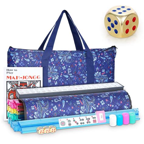 American Mahjong Game Set,166 Premium White Tiles with Portable Metal ...