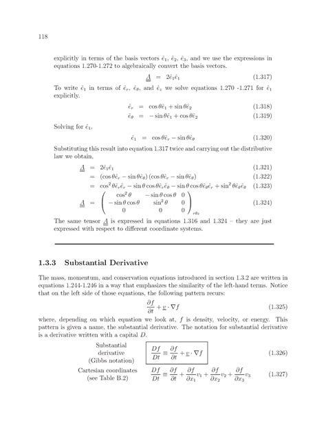 2012 Substantial Derivative - explicitly in terms of the basis vectors ...
