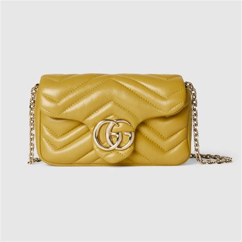 GG Marmont mini shoulder bag in mustard yellow leather | GUCCI® SE